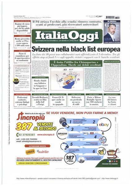 Italia oggi : quotidiano di economia finanza e politica